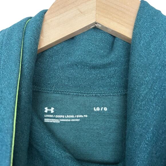 Under Armour Green Cowl Neck Cropped Hoodie Sz L - Picture 3 of 5